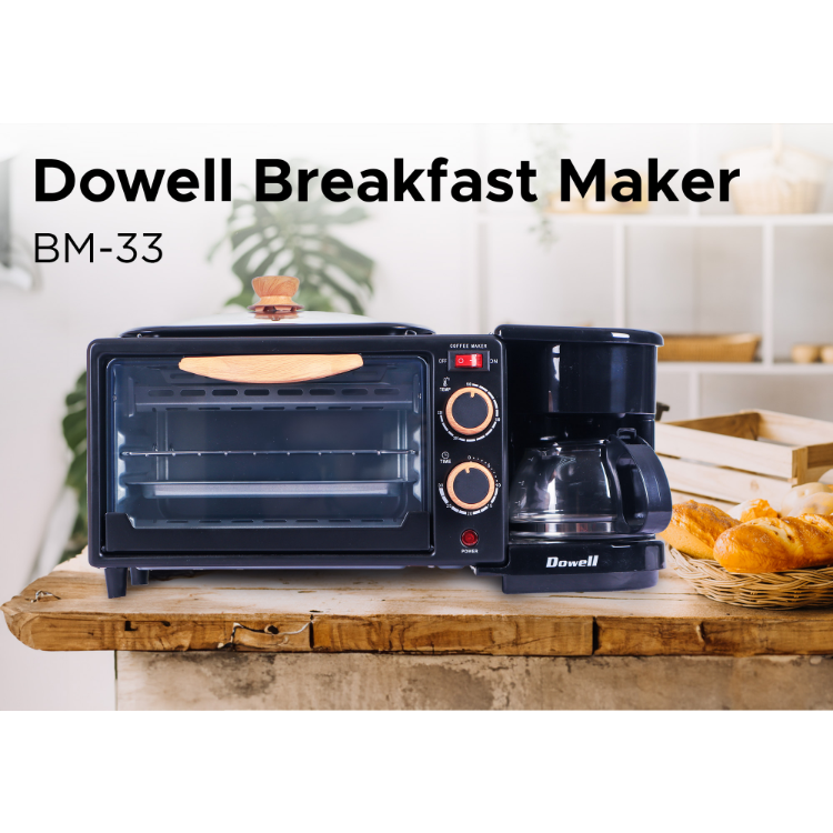 Dowell BM-22 3-in-1 Breakfast Maker, Kitchen Appliance, Small Appliance