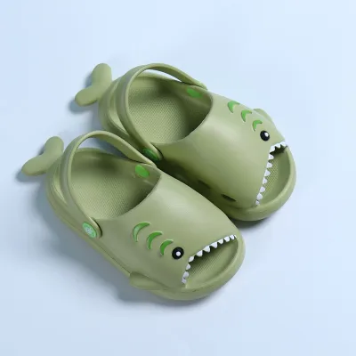 Cute baby cartoon shark sandals kid summer outdoor beach slippers children cute selipar (2)