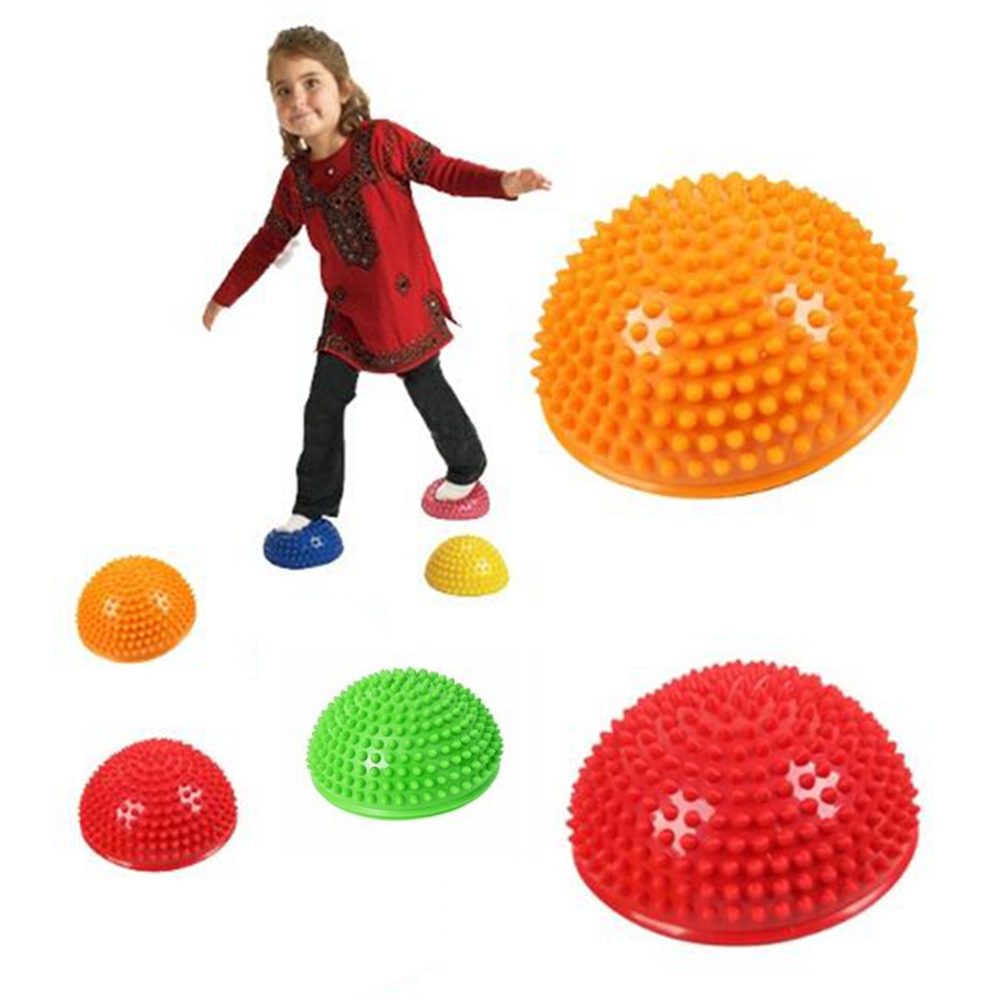 RUO R Spiky นวดครึ่งรวมประสาทสัมผัสลูกบอลโยคะ Hemisphere ที่เหยียบเท้าเด็กของเล่นแบบทรงตัวอุปกรณ์ออกกำลังกาย