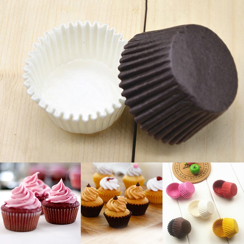 100pcs 3.5cm Coffee White Small Mini Cupcake Liner Baking Cup Paper Muffin  Cases Cake Cup Egg Tarts Tray Cake Mould Wrapper Decorating Tools 