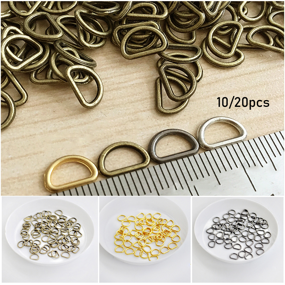 MENGLIANG 10/20pcs Newest 7mm 4 colors Stuffed Toys D-Buckle Diy Dolls Buckles Belt Buttons Doll Bags Accessories