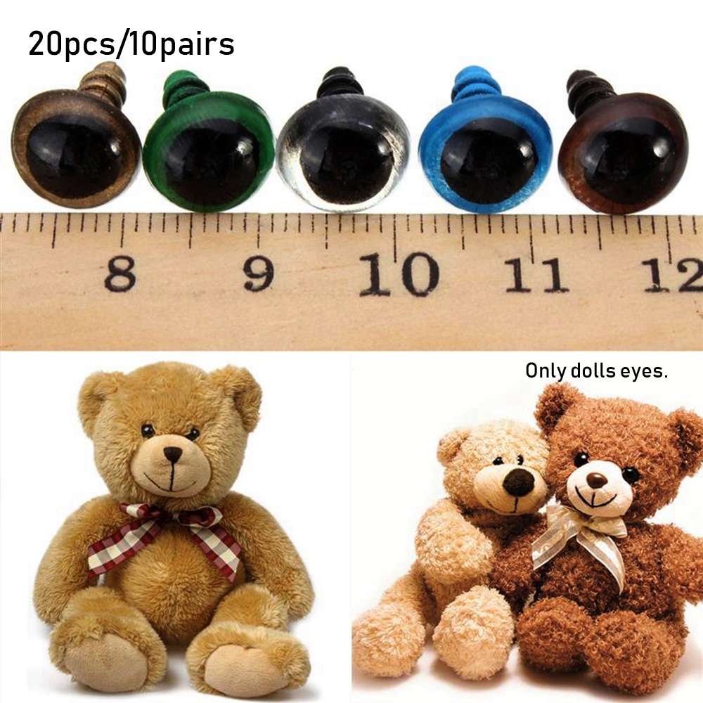 IQY 20pcs/pairs 8/10/12/14mm Stuffed Toys Parts Safety Plastic Eyes Crafts Puppet Crystal Eye Dolls DIY Tools Bear Animal Accessories
