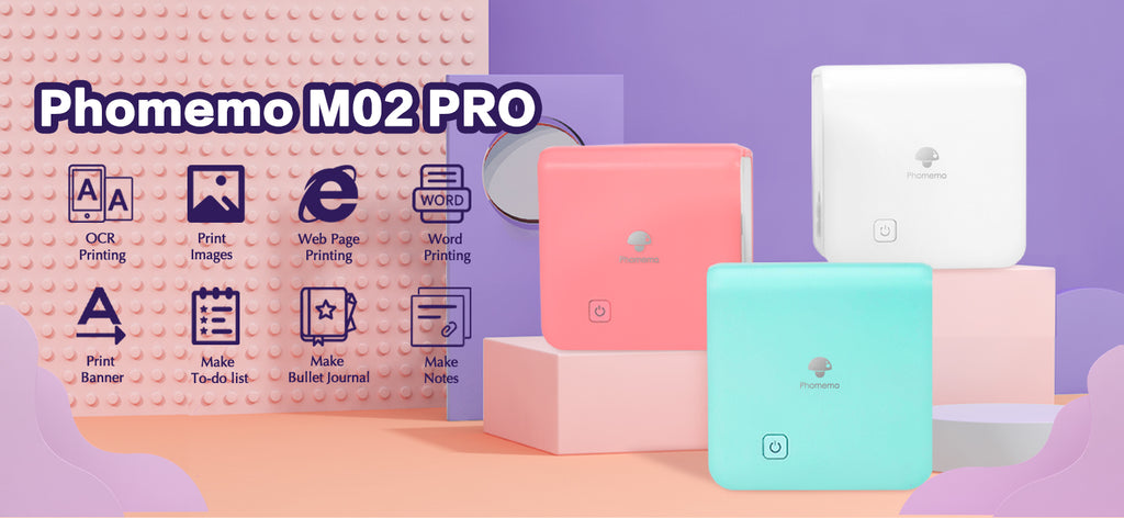 Phomemo M02 Pro 300dpi Mini Imprimante Portable Bluetooth Photo