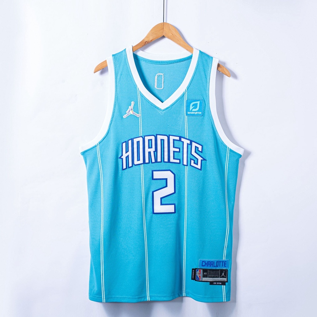 Charlotte Hornets 1 LaMelo Ball jersey 75th city basketball cyan uniform  swingman limited edition kit 2022