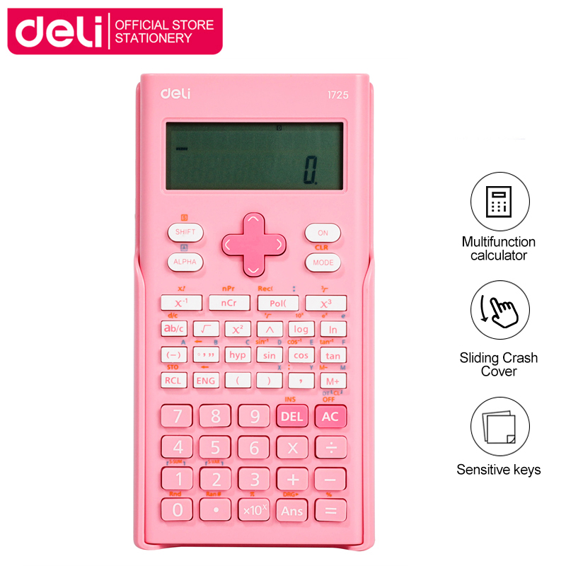 tenedor roto Aplicable Deli One Piece Function Scientific Calculator For Students' Exams  Multi-Functional Triangular Engineering Function Calculator Portable  Student Supplies Pink/White E1725 | Lazada PH