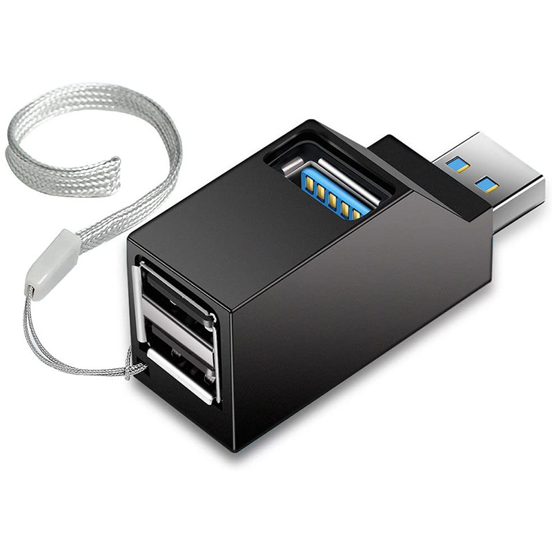 Mini 3-Port USB 3.0 Hub การถ่ายโอนข้อมูลความเร็วสูง Splitter และอะแดปเตอร์สำหรับแล็ปท็อปพีซีและเดสก์ท็อป