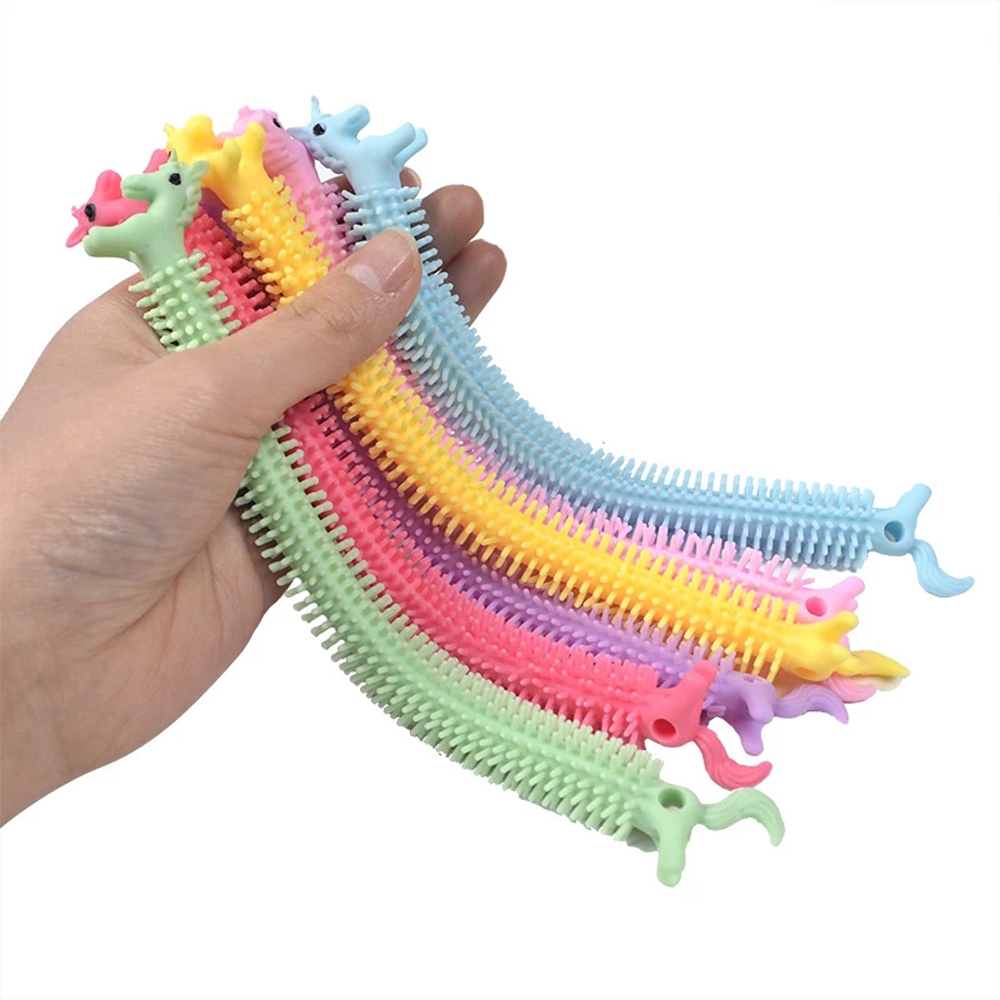 PENGY ความคิดสร้างสรรค์สีสุ่ม Decompression ของเล่นที่หมกหมุ่น Vent ยืด String TPR เชือกหนอนก๋วยเตี๋ยวของเล่นป้องกันความเครียด