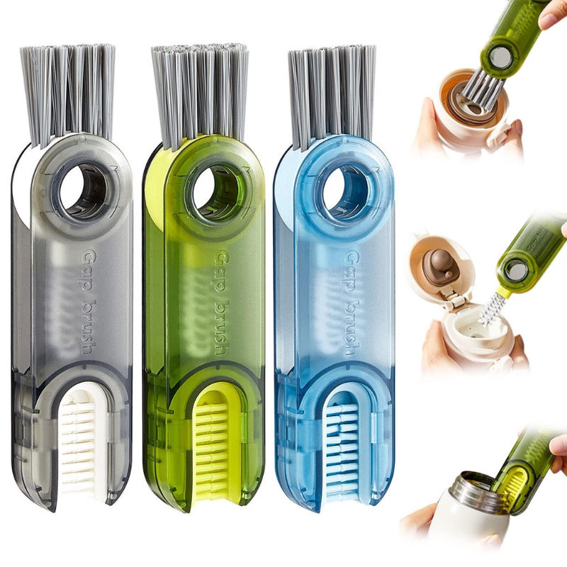 Tanfeine Bottle Brush, 3 in 1 Multipurpose Bottle Gap Cleaner Brush, 3Pcs  Multi-Functional Insulation Cup