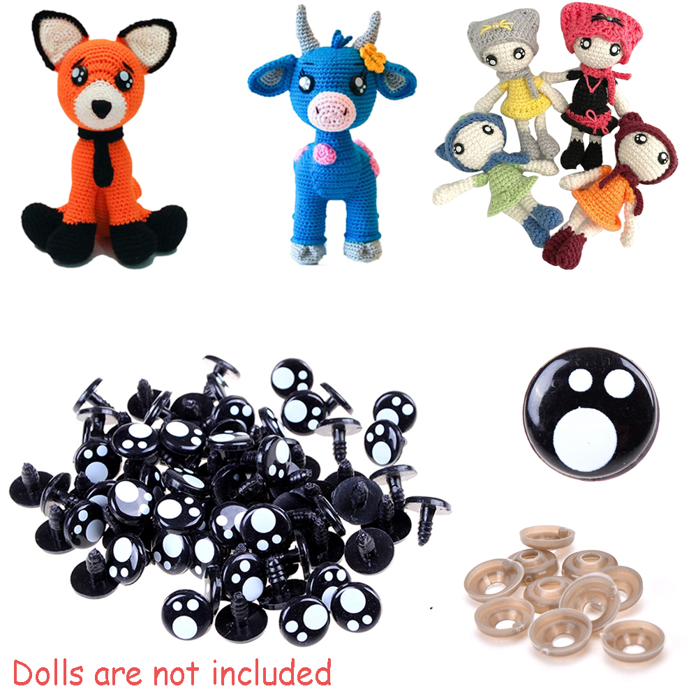 MENGLIANG 100PCS 8mm 12mm 14mm Hot Kawaii Funny Animal Teddy Bear Eyeballs Puppet Dolls Eyes Carton DIY Crafts