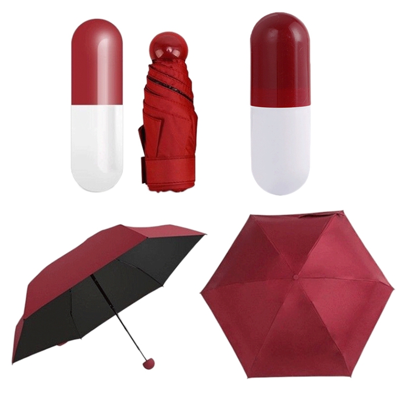 Capsule Umbrella Mini Light Small Pocket Umbrellas Anti-UV Folding Parasol Sunshade Umbrellas