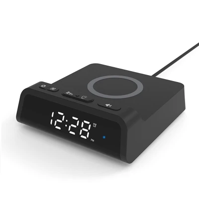 Electric LED Alarm Clock with Wireless Charger, Qi 15W Fast Wireless Charging Pad for iPhone 12/11 (1)