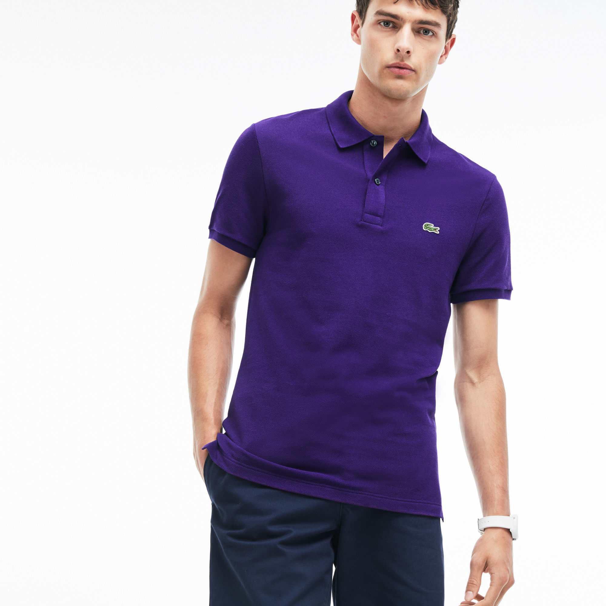 lacoste violet polo