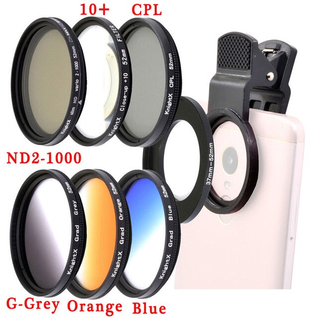 KnightX Universal Neutral Density ND กล้องสมาร์ทโฟน Filter 52MM เลนส์ไมโครสำหรับโทรศัพท์มือถือ Android โทรศัพท์มือถือ