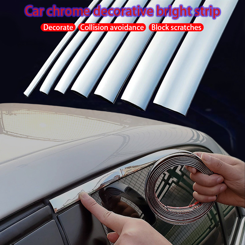 Exterior Car Chrome Body Strip Bumper Auto Door Protective Moulding Styling Trim  Sticker