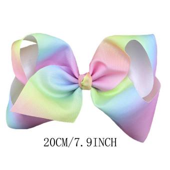 1PCS 7.9inch Big Bowknot Ribbon Rainbow Hair Bow With AlligatorClip Hair Clip Cheer Bow For Kids Women Girls - Intl June 2018 - 3 1PCS 7.9inch Big Bowknot Ribbon Rainbow Hair Bow with AlligatorClip Hair Clip Cheer Bow for Kids Women Girls - intl - 3