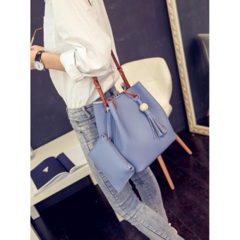 2 In 1 Korean Style Pastel Color Bucket Bag Tassel With Pouch Shoulder Bag Body Bag Casual Bag Blue June 2018 - 5 2 in 1 Korean Style Pastel Color Bucket Bag Tassel with Pouch Shoulder Bag Body Bag Casual Bag Blue - 5