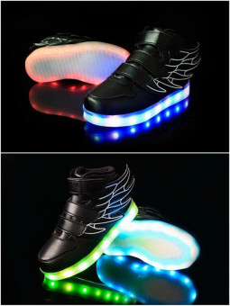 2016 Fashion LED Sneakers Sports Shoes LED Shoes For Kids Boys Girls USB Charging Flashing 7 Colors Sneakers June 2018 - 4 2016 Fashion LED Sneakers Sports Shoes LED Shoes For Kids Boys Girls USB Charging Flashing 7 Colors Sneakers - 4