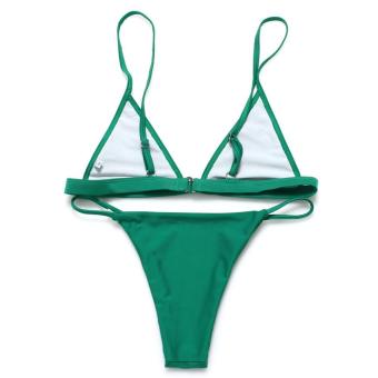 2017 Brazilian Women Sexy Halter Solid Swimsuit Beach Bikini Set(Green) - Intl June 2018 - 2 2017 Brazilian Women Sexy Halter Solid Swimsuit Beach Bikini Set(Green) - intl - 2