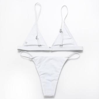 2017 Brazilian Women Sexy Halter Solid Swimsuit Beach BikiniSet(White) - Intl June 2018 - 2 2017 Brazilian Women Sexy Halter Solid Swimsuit Beach BikiniSet(White) - intl - 2