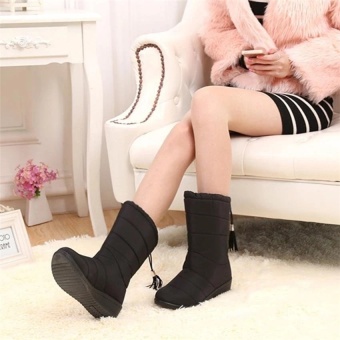 2017 New Arrival Winter Women Snow Boots Fashion Medium Tube Slope With Warm Plus Velvet Boots Waterproof Anti-slip With Tassels 35-40 (black) June 2018 - 3 2017 New Arrival Winter Women Snow Boots Fashion Medium Tube Slope with Warm Plus Velvet Boots Waterproof Anti-slip with Tassels 35-40 (black) - 3