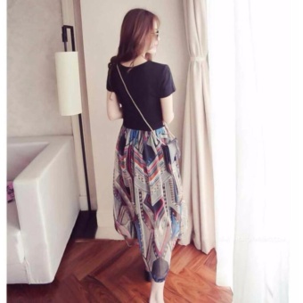 2017 New Korean Style Women's Waistband Slim Printing Dress Black -intl June 2018 - 2 2017 New Korean Style Women's Waistband Slim Printing dress black -intl - 2