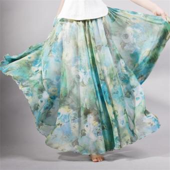 2017 Summer New Fashion Vintage Bohemia Chiffon Floral PrintedWomen Boho Floor-Length Long Maxi Beach Party Loose Flare Skirt(skyblue) - Intl June 2018 - 4 2017 Summer New Fashion Vintage Bohemia Chiffon Floral PrintedWomen Boho Floor-Length Long Maxi Beach Party Loose Flare Skirt(skyblue) - intl - 4