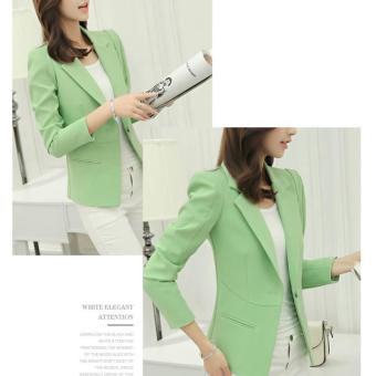 2017 Women Blazers And Jackets Long-sleeve Slim BlazerShort Blazer Single Button For Ladies OL Work Wear (Green) - Intl June 2018 - 2 2017 Women Blazers and Jackets Long-sleeve Slim BlazerShort Blazer Single Button for Ladies OL Work Wear (Green) - intl - 2