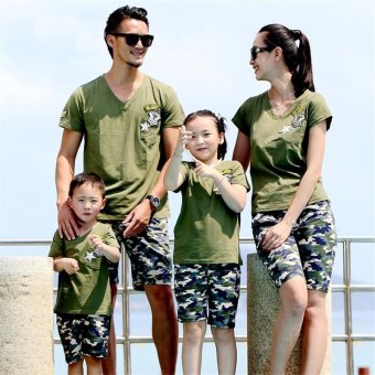 2PCS/Set Family Matching Beach Costume Clothes Camouflage PrintedShort T-shirts + Pants(Kids) - Intl July 2018 - 2 2PCS/Set Family Matching Beach Costume Clothes Camouflage PrintedShort T-shirts + Pants(Kids) - intl - 2