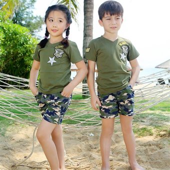 2PCS/Set Family Matching Beach Costume Clothes Camouflage PrintedShort T-shirts + Pants(Kids) - Intl July 2018 - 4 2PCS/Set Family Matching Beach Costume Clothes Camouflage PrintedShort T-shirts + Pants(Kids) - intl - 4