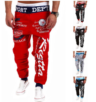 'Men''s Fashion Casual Letters Printed Patch Pocket Sports Bundle Foot Cotton Sweat Absorbent Pants Trousers Joggers(Color:Black2)' May 2018 - 2 'Men''s Fashion Casual Letters Printed Patch Pocket Sports Bundle Foot Cotton Sweat Absorbent Pants Trousers Joggers(Color:Black2)' - 2