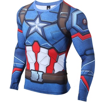 3D Printed T-shirts Captain America Compression Shirt Long SleeveCosplay Costume Clothing Tops Male Halloween Costumes For Men -intl June 2018 - 3 3D Printed T-shirts Captain America Compression Shirt Long SleeveCosplay Costume Clothing Tops Male Halloween Costumes For Men -intl - 3
