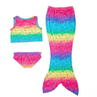 3Pcs Rainbow Mermaid Tail Swimsuit Set Girls Bikini Swimwear WithMermaid Tail (110 Yard) - Intl April 2018 - 2 3Pcs Rainbow Mermaid Tail Swimsuit Set Girls Bikini Swimwear withMermaid Tail (110 Yard) - intl - 2