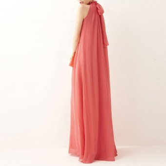 Amart Bohemian Style Summer Women Chiffon Long Dresses Halter Neck Sleeveless - Intl June 2018 - 2 Amart Bohemian Style Summer Women Chiffon Long Dresses Halter Neck Sleeveless - Intl - 2