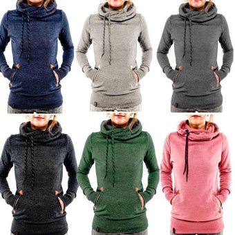 Amart Fashion Women Hoodies Casual Solid Sweatshirts Tops (Pink) -intl June 2018 - 2 Amart Fashion Women Hoodies Casual Solid Sweatshirts Tops (Pink) -intl - 2