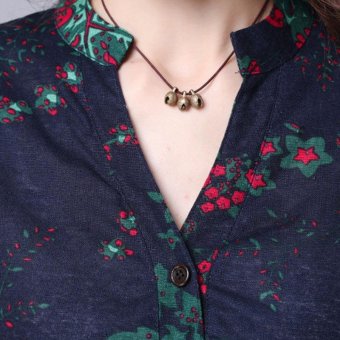 Amart Retro Women Loose Cotton Dresses Long Sleeve Flower Printed Dress Ethnic Dresses - Intl July 2018 - 5 Amart Retro Women Loose Cotton Dresses Long Sleeve Flower Printed Dress Ethnic Dresses - intl - 5