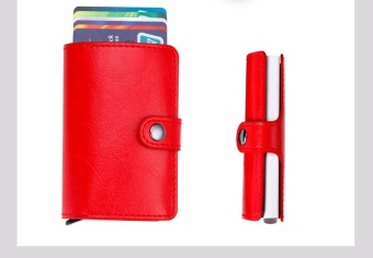Anti-theft Men Leather Wallet With Mini RFID Wallets Automatic Business Blocking Travel Card Holder Pop Up Case Credit Card Protector Case Red - Intl June 2018 - 2 Anti-theft Men Leather Wallet With Mini RFID Wallets Automatic Business Blocking Travel Card Holder Pop Up Case Credit Card Protector Case Red - intl - 2