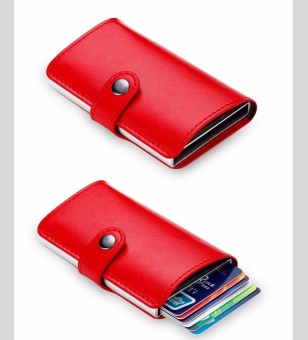 Anti-theft Men Leather Wallet With Mini RFID Wallets Automatic Business Blocking Travel Card Holder Pop Up Case Credit Card Protector Case Red - Intl June 2018 - 3 Anti-theft Men Leather Wallet With Mini RFID Wallets Automatic Business Blocking Travel Card Holder Pop Up Case Credit Card Protector Case Red - intl - 3