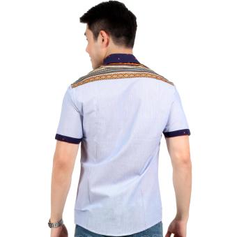 Attraxion Norman Bohemian Stripe Polo For Men (Blue) June 2018 - 3 Attraxion Norman Bohemian Stripe Polo for Men (Blue) - 3
