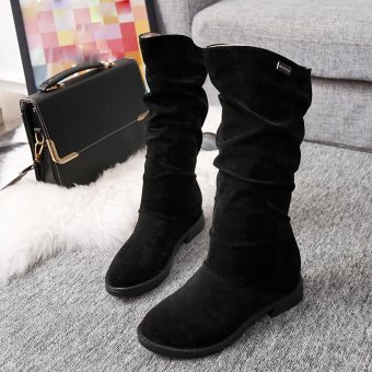 Autumn Winter Boots Women Sweet Boot Stylish Flat Flock Shoes Snow Boots - Intl June 2018 - 4 Autumn Winter Boots Women Sweet Boot Stylish Flat Flock Shoes Snow Boots - intl - 4