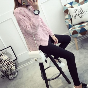 Autumn&Winter Korean Style Women's Knitted Loose Long Sleeved Pullover Sweater Pink - Intl July 2018 - 4 Autumn&Winter Korean Style Women's Knitted Loose Long Sleeved Pullover Sweater Pink - intl - 4