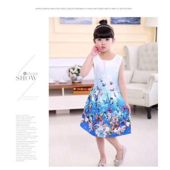 Baby Kids Children's Girl Butterfly Blue Vest Skirt Princess Dress- Intl June 2018 - 2 Baby Kids Children's Girl Butterfly Blue Vest Skirt Princess Dress- intl - 2
