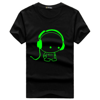 Black Couple Lovers Luminous Short-sleeved T-shirt Printing Headsets (for Women) June 2018 - 2 Black Couple Lovers Luminous Short-sleeved T-shirt Printing Headsets (for Women) - 2