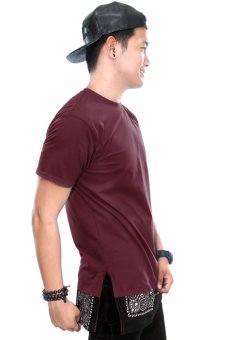 BLKSHP Black Bandana Hem Longline Tee (Maroon) June 2018 - 2 BLKSHP Black Bandana Hem Longline Tee (Maroon) - 2