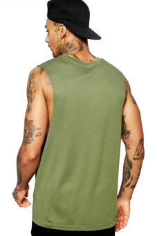 BLKSHP Dropped Armholes Sleeveless T-Shirt (Military Green) June 2018 - 2 BLKSHP Dropped Armholes Sleeveless T-Shirt (Military Green) - 2