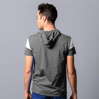 BLKSHP Hooded T-Shirt With White Contrast Sleeves (Charcoal) April 2018 - 3 BLKSHP Hooded T-Shirt with White Contrast Sleeves (Charcoal) - 3
