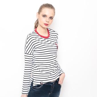 Bum Ladies Striper Long Tee (White/Black/Red) June 2018 - 2 Bum Ladies Striper Long Tee (White/Black/Red) - 2