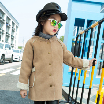 Children Fashion Girls Winter Coats Casual Overcoat Kid Thick WarmJacket (Khaki) - Intl June 2018 - 2 Children Fashion Girls Winter Coats Casual Overcoat Kid Thick WarmJacket (Khaki) - intl - 2