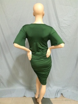 Cool Cool Women's Plus Size Sexy Fashion Casual V-Neck Dress(Green)- Intl June 2018 - 5 Cool Cool Women's Plus Size Sexy Fashion Casual V-Neck Dress(Green)- intl - 5