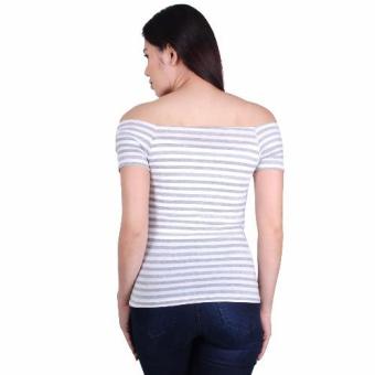 Cotton Republic Stephany Stripes Off Shoulder Blouse (Light Grey) June 2018 - 3 Cotton Republic Stephany Stripes Off Shoulder Blouse (Light Grey) - 3