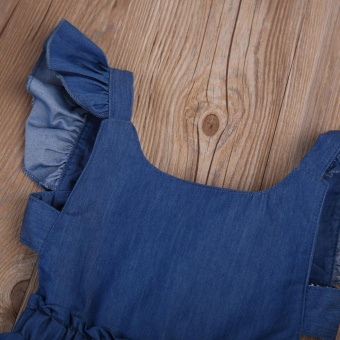 Cute Baby Girls Kid Toddler Summer Ruffle Denim Jeans Tutu OutfitShort Dress - Intl June 2018 - 5 Cute Baby Girls Kid Toddler Summer Ruffle Denim Jeans Tutu OutfitShort Dress - intl - 5
